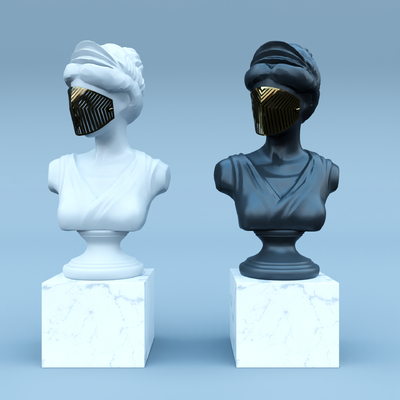 European female bust sculpture