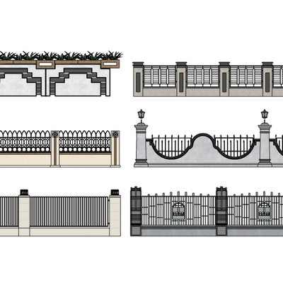 Modern wrought iron fence