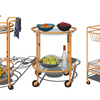 Modern hand-propelled dining cart