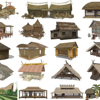 Chinese-style thatched house