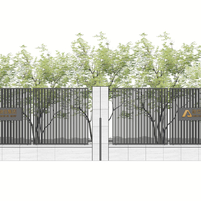 Modern wrought iron fence