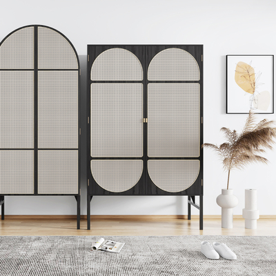 Nordic rattan wardrobe