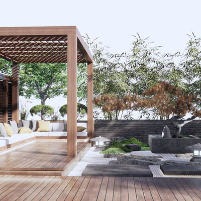 New Chinese Courtyard Garden