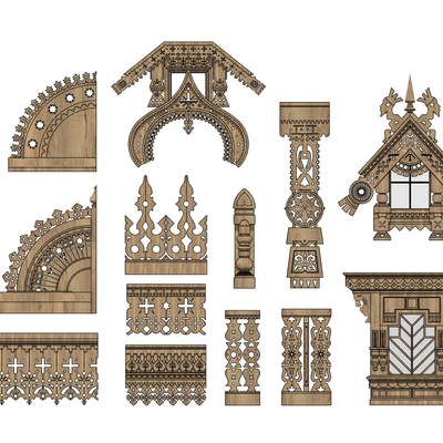 Southeast Asia Solid Wood Carved Wall Decoration