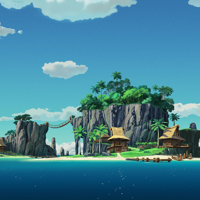 Anime Island Seascape