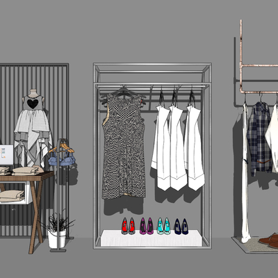 Modern Women's Clothing Display Rack