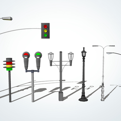 Modern outdoor street light traffic light