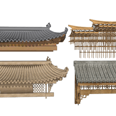 Neo-Chinese Style Ancient Building Eaves Door Head