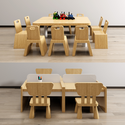 Modern Solid Wood kids Table&Chair