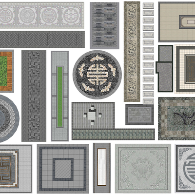 New Chinese-style Ground Paving Garden Road Paving Collage