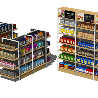 Industrial wind supermarket shelf display rack