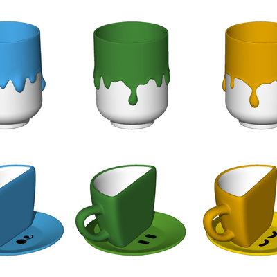 Modern cartoon expression cup coffee cup