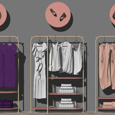 Modern Women Clothing Store Display Cabinet Hanger