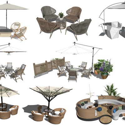 Modern outdoor tables and chairs