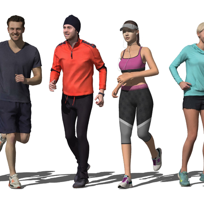 Modern sports fitness running figures