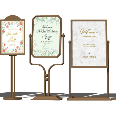 Modern Wedding Welcome Card Display Stand