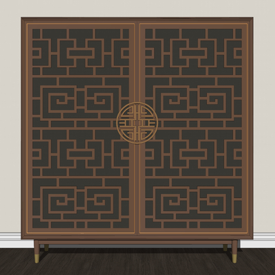 Neo-Chinese Style Solid Wood Locker