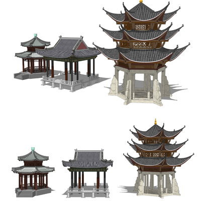 Chinese-style Ancient Viewing Pavilion