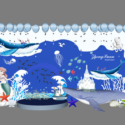 Modern Ocean Theme Decoration Area Art Display