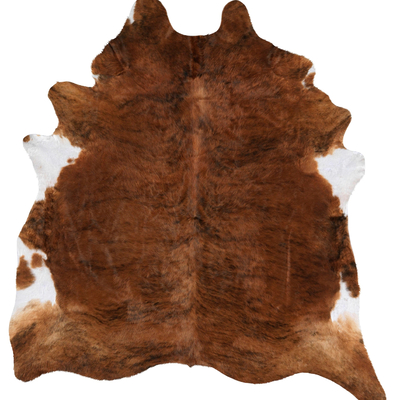 Brown cowhide carpet