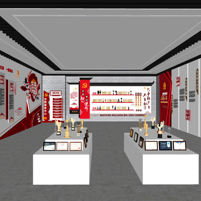 New Chinese Culture Wall Honor Wall Trophy Exhibition Hall