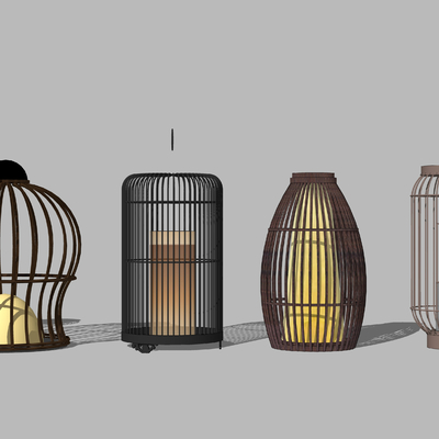 Modern Bird Cage Landscape Lights