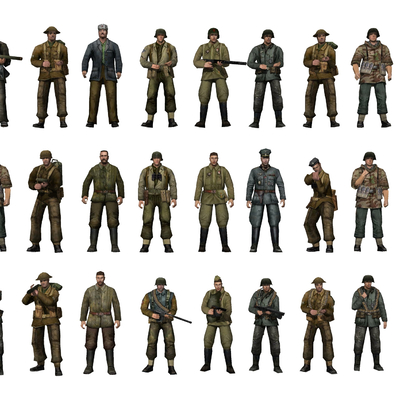 European World War II Soldier Characters