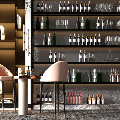 Modern Affordable Luxury Style Wine Bar Chair Wine Cabinet