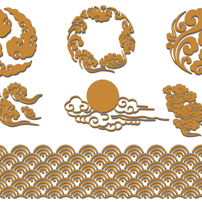 Chinese Xiangyun Wave Carving Pattern