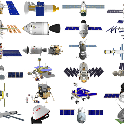 Modern Spacecraft Space Station Satellite