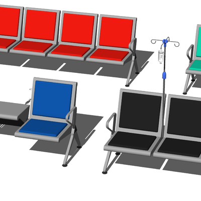 Modern hospital row waiting chair