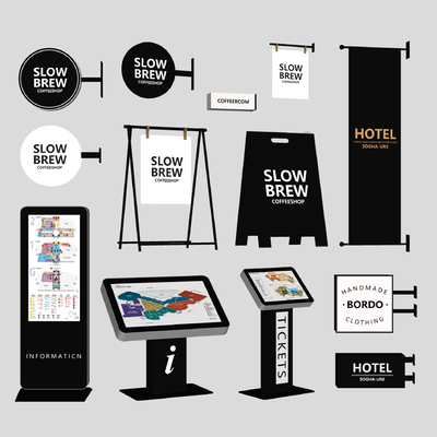 Modern shopping mall signs guide signs shop signs guide