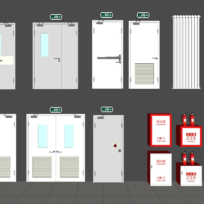 Modern fire door fire box