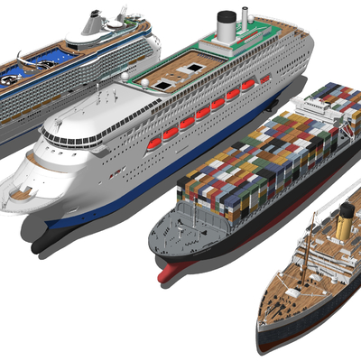 Modern large luxury cruise ship cargo ship