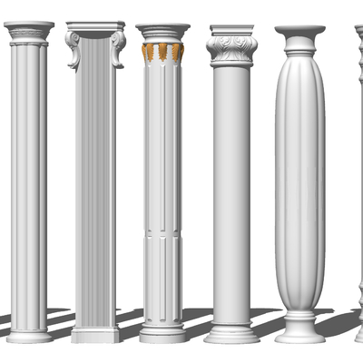 European-style carved Roman columns