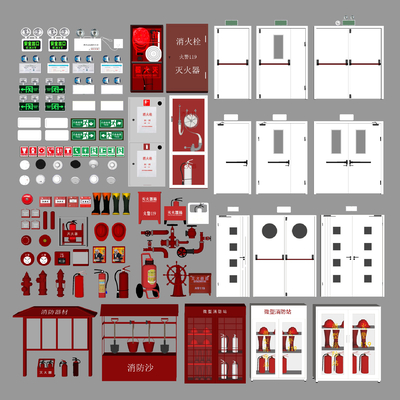 Fire hydrant fire extinguisher fire door