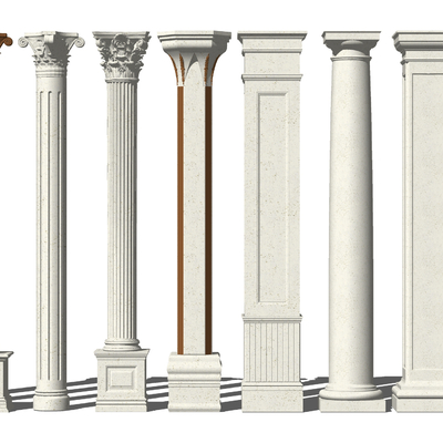 European-style carved Roman column