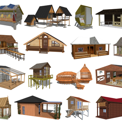 Modern Wooden House Tree House Bamboo House Swing Building