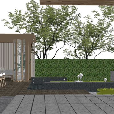 Modern Villa Courtyard Garden