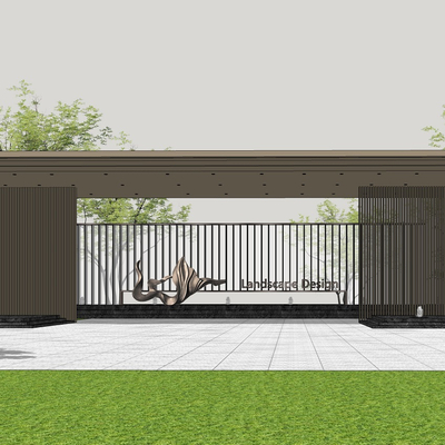 Modern residential gatehouse