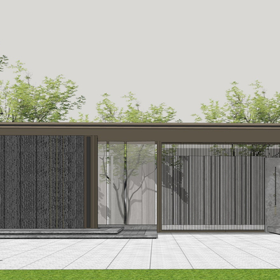 Modern residential gatehouse