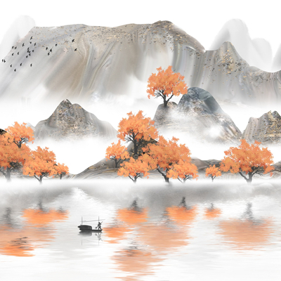 New Chinese Ink Landscape Hanging Painting