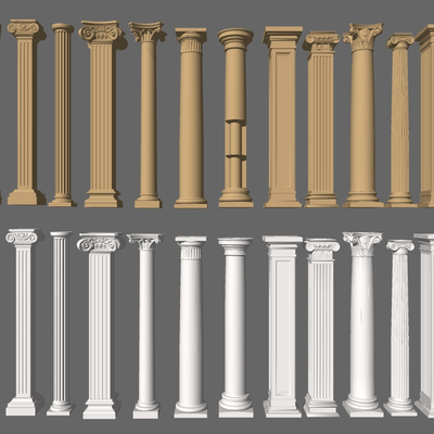 European-style plaster gilded Roman column