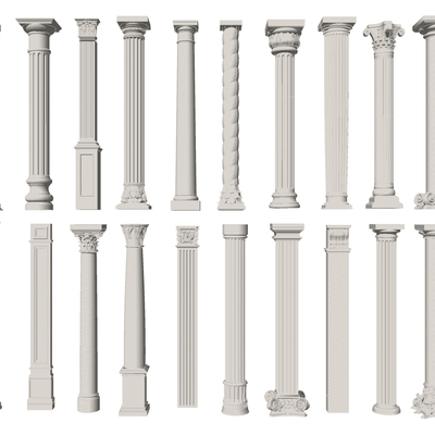 European-style carved Roman column