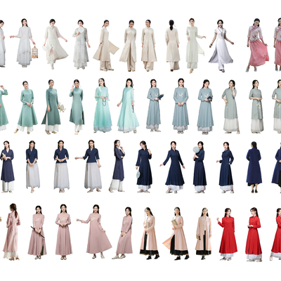 Chinese antique Hanfu characters