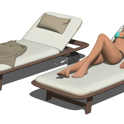 Modern beach lounger