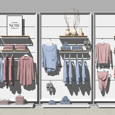 modern clothing store clothes shelf