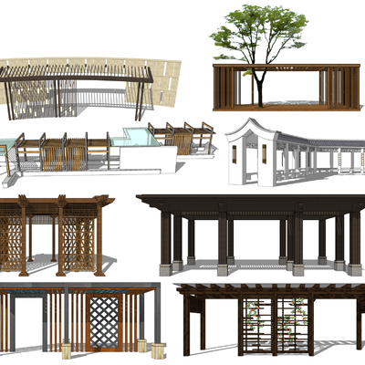 New Chinese-style porch rack leisure porch pavilion