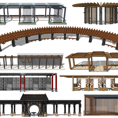 New Chinese-style porch rack leisure porch pavilion