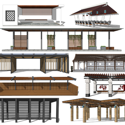 New Chinese-style porch rack leisure porch pavilion